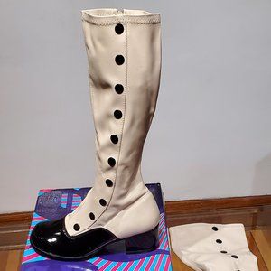 Steampunk victorian heeled boots with gaiters